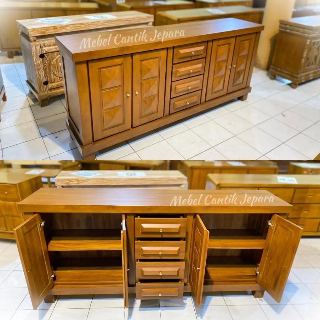 BUFET DIAMOND 2 METER/Meja Tv Bahan Kayu Jati