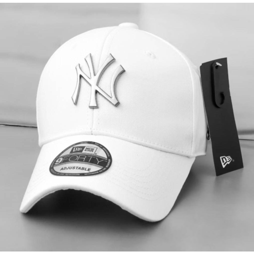 TOPI BASEBALL MLB NY METAL PLAT LOGO ORIGINAL WHITE CAPS / TOPI PRIA WANITA FULL SET / TOPI BEST SEL