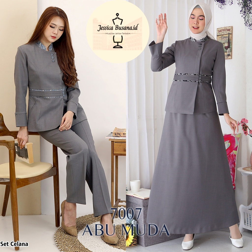 Blazer Seragam Wanita Jas Formal Kerah Mandarin Shanghai Lengan Panjang Kancing Samping dengan Detai