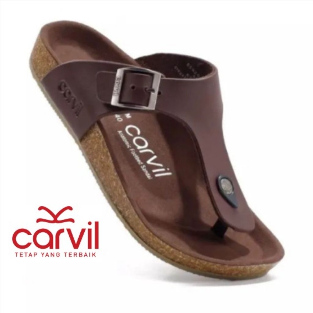 PROMOO  sendal jepit carvil coklat cocok untuk cowo/cewe sendal haqrian