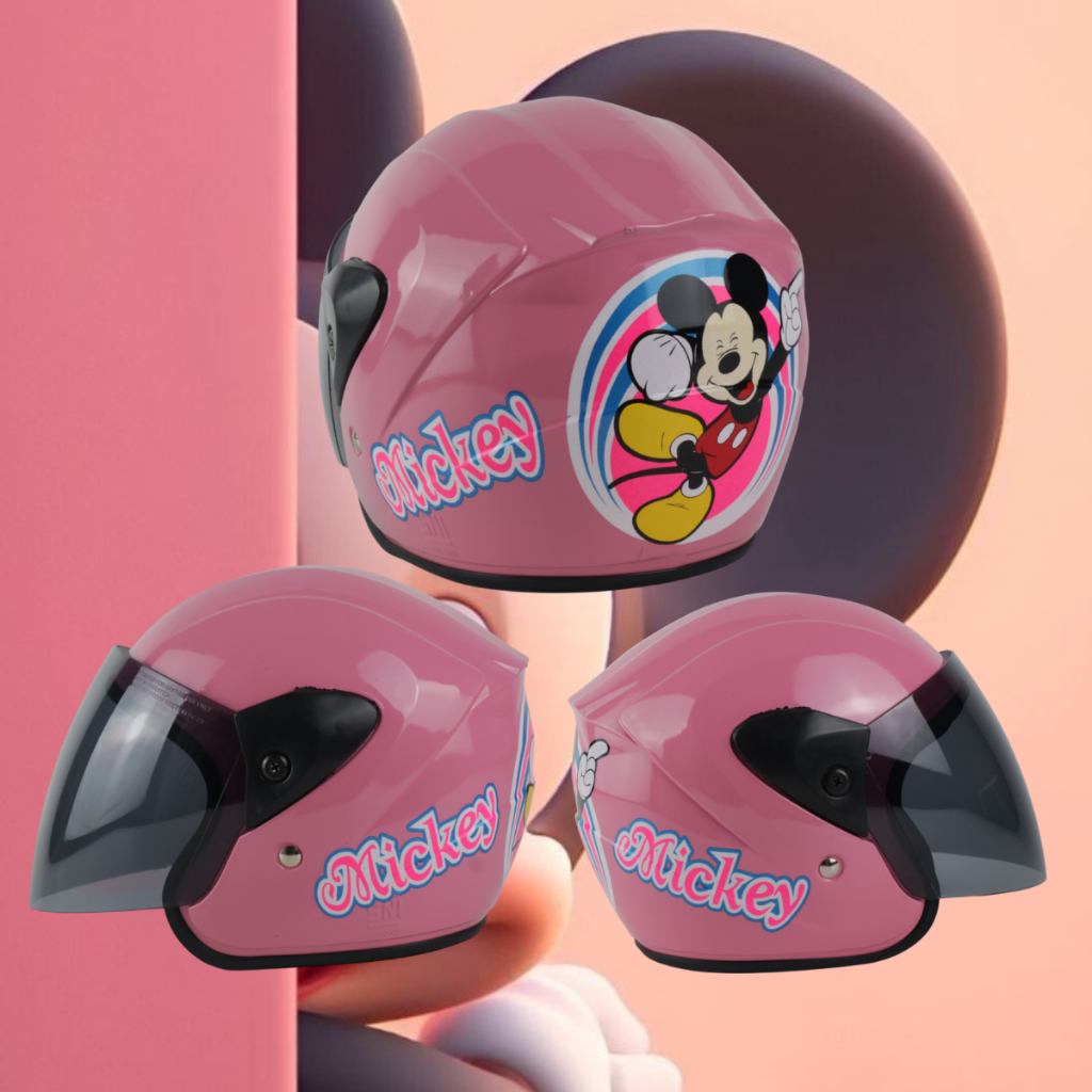Helm Anak Cewek Balita Usia 2 3 4 5 Tahun SNI Motif Mickey