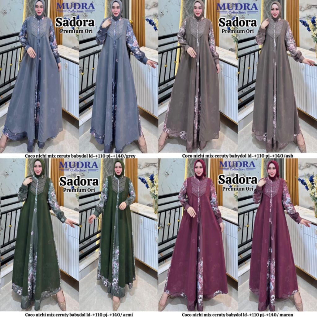 READY STOCK •SADORA NEVAN PLISKET DISHA RHIANA DRESS PREMIUM CANTIK BY MUDRA MEISA // GAMIS SHAKILLA