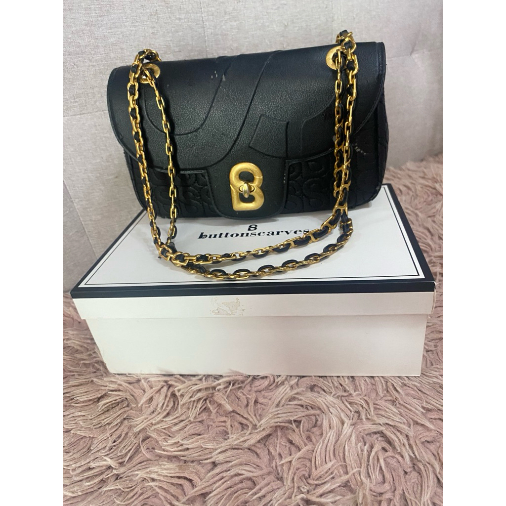 PL buttonscarves Aluna Flap Bag Medium-Black