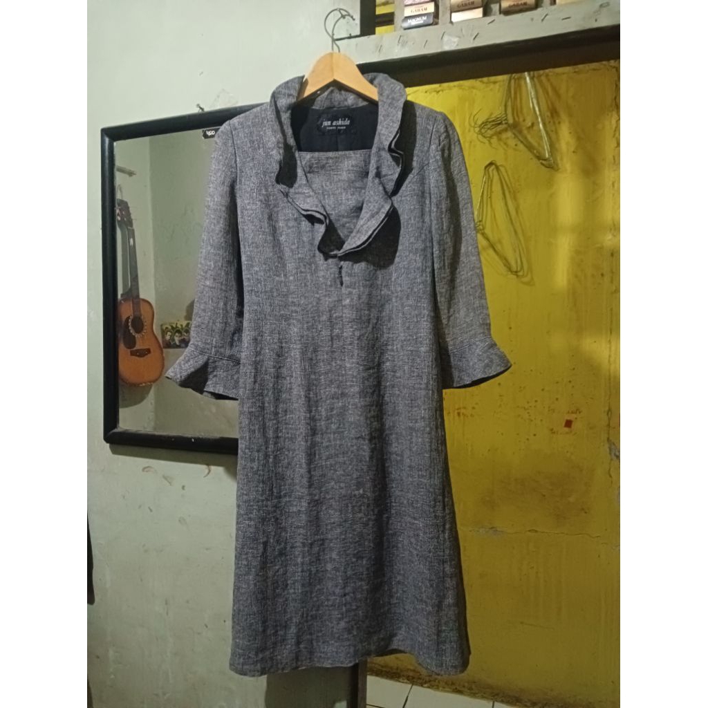 Vintage 1980s jun ashida Dress grey