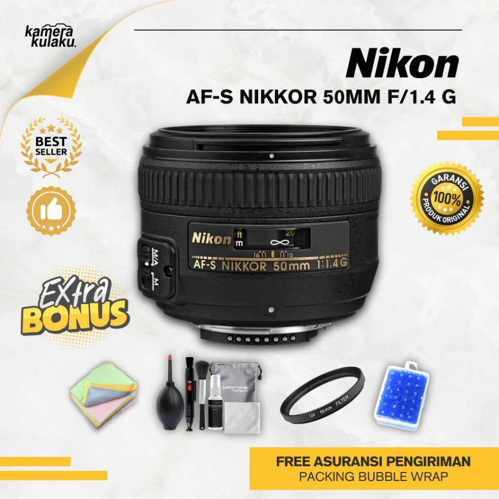 LENSA NIKON AFS 50MM F1.4 G MULUS COCOK UNTUK D7100 D7200 D610 D600 D750 D800 D5300 D3500