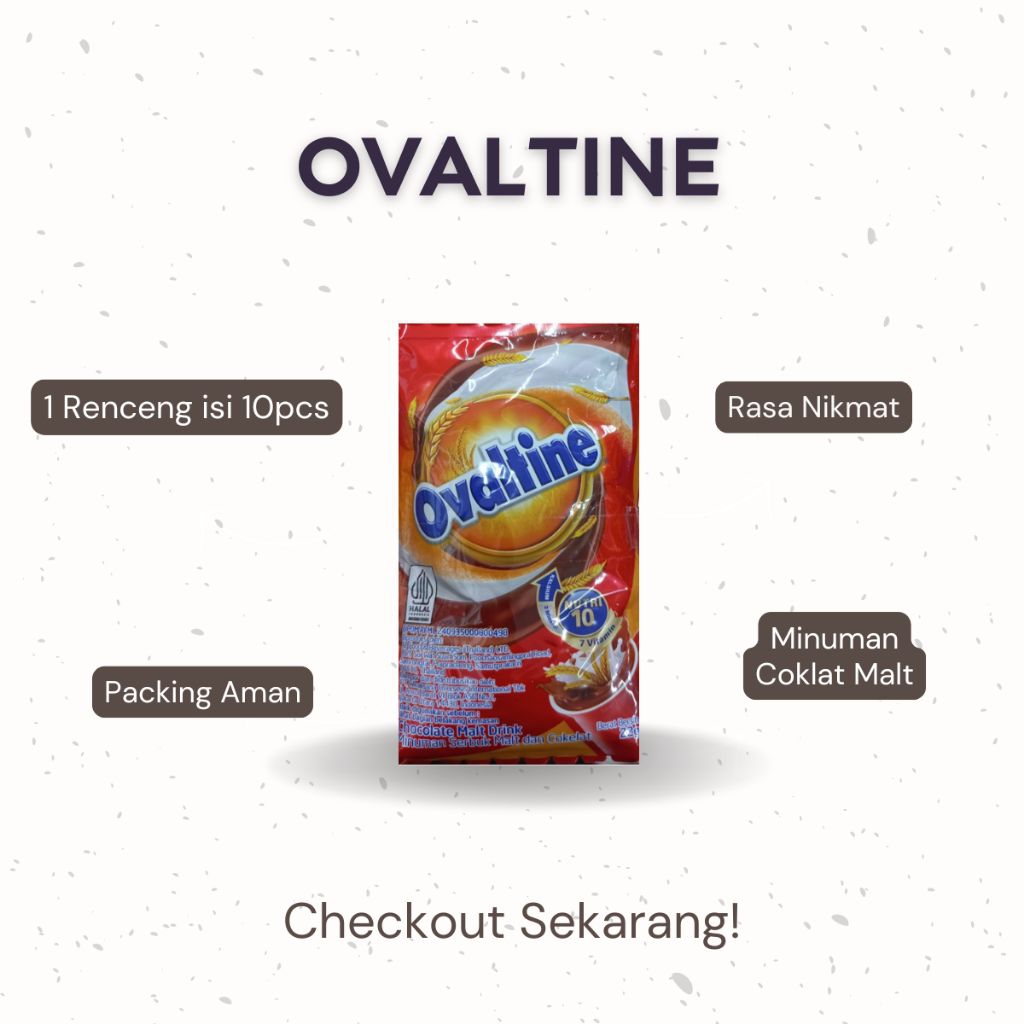 Susu Ovaltine Bubuk Sachet 22g Minuman Cokelat Energi Praktis - Susu Ovaltine Coklat - Ovaltine Minu