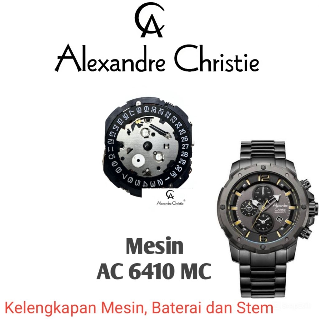 Mesin Jam Tangan Alexandre Christie Type AC 6410 MC / 6410MC Original