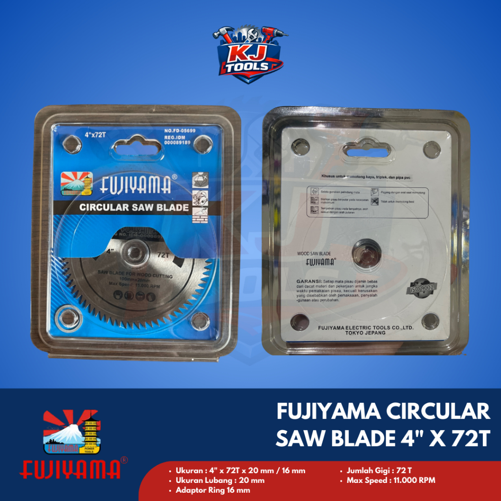 FUJIYAMA Circular Saw Blade 4" x 72T Mata Pisau Gergaji