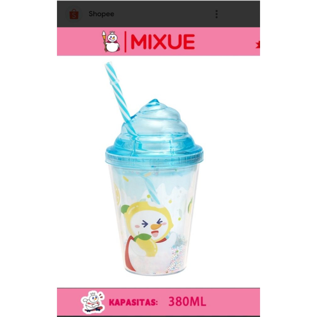 Mixue botol minum / mixue snow king sunday / botol minum mixue blue