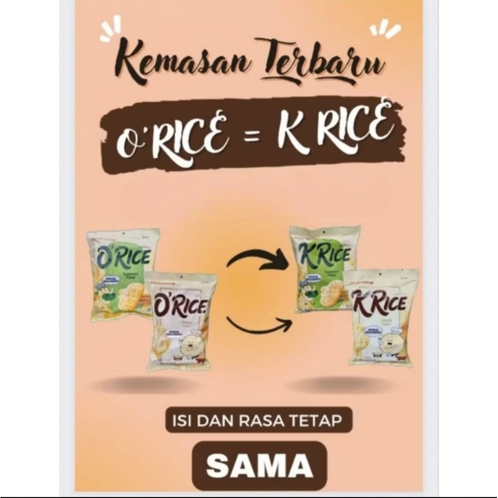 TERMURAH O K Crackers Rice Delfi Orion Krekers Beras O'Rice Orice K'Rice Krice Seaweed Ori O K Rice