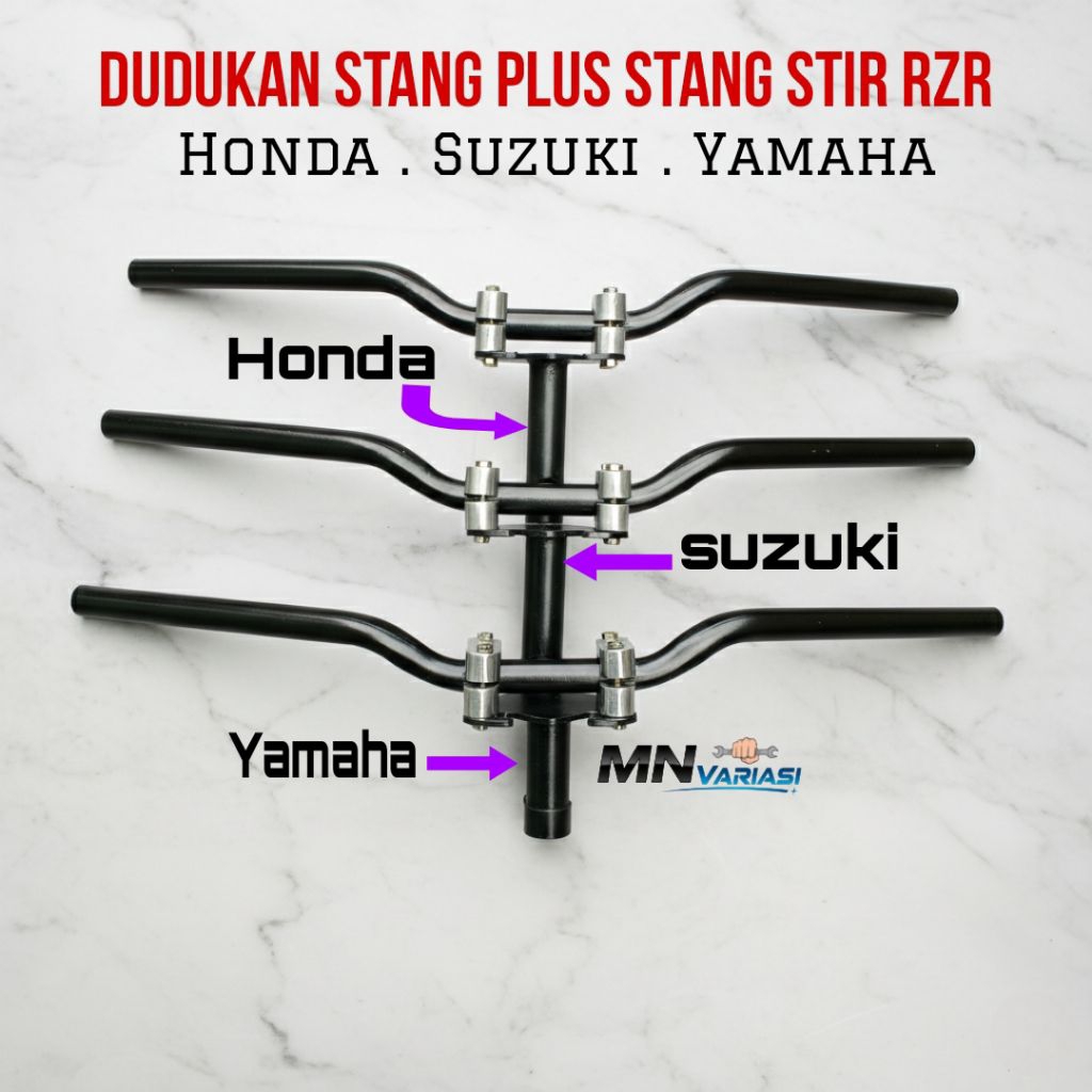 Paket Stang Rzr Plus Dudukan Stang Racing Road Race Universal Honda. Yamaha. Suzuki..