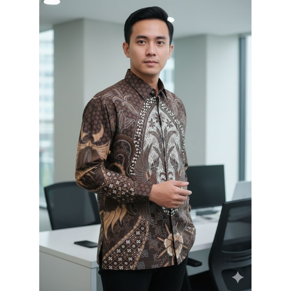 MAHOGANY kemeja batik pria lengan panjang