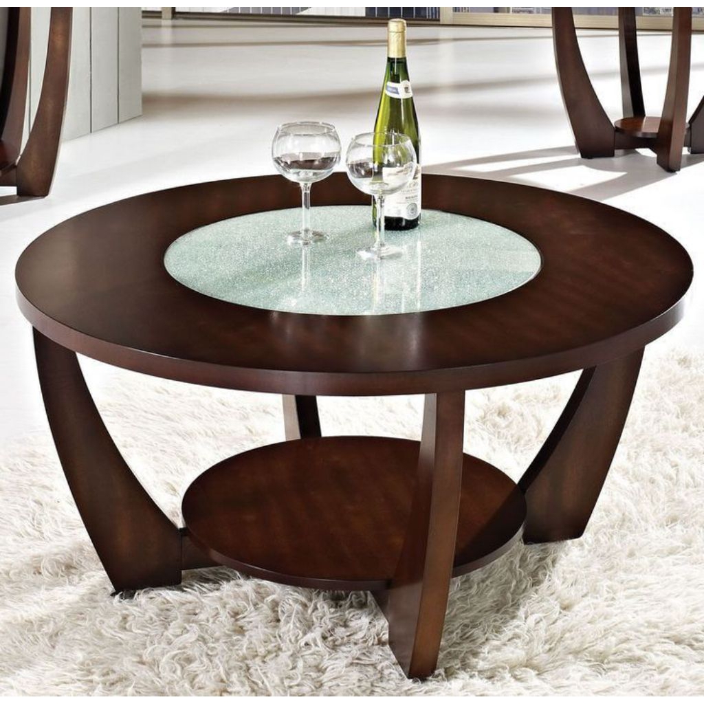meja copy bundar kayu jati.meja tamu bundar