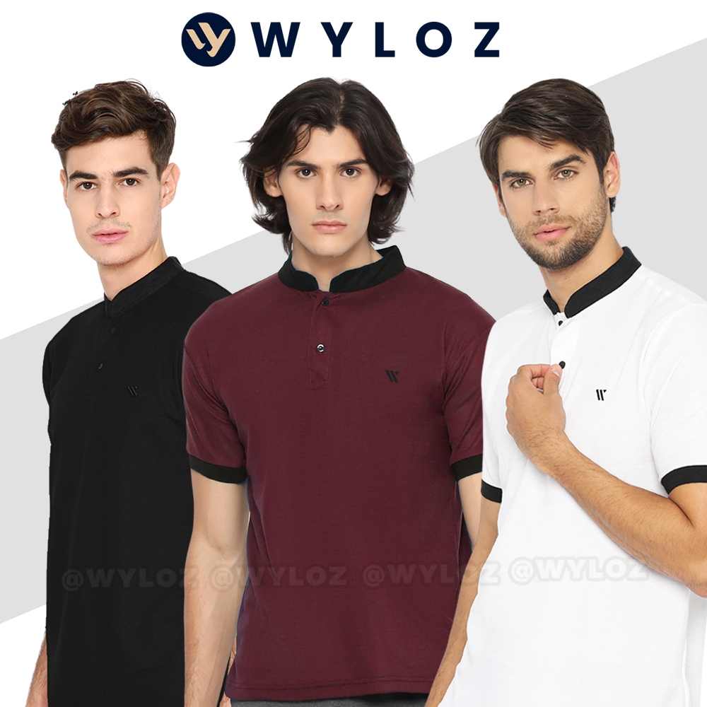 WYLOZ Kaos Polo Shirt Kerah Sanghai Baju Krah Shanghai Distro Koko Pique Pria Cowok Six Original