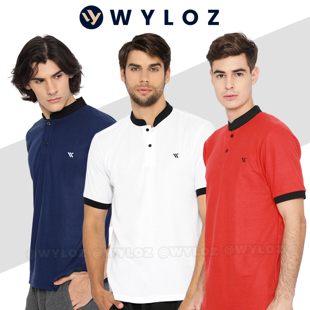 WYLOZ Baju Polo Shirt Krah Sanghai Kaos Kerah Shanghai Distro Koko Pique Cowok Pria Six Original