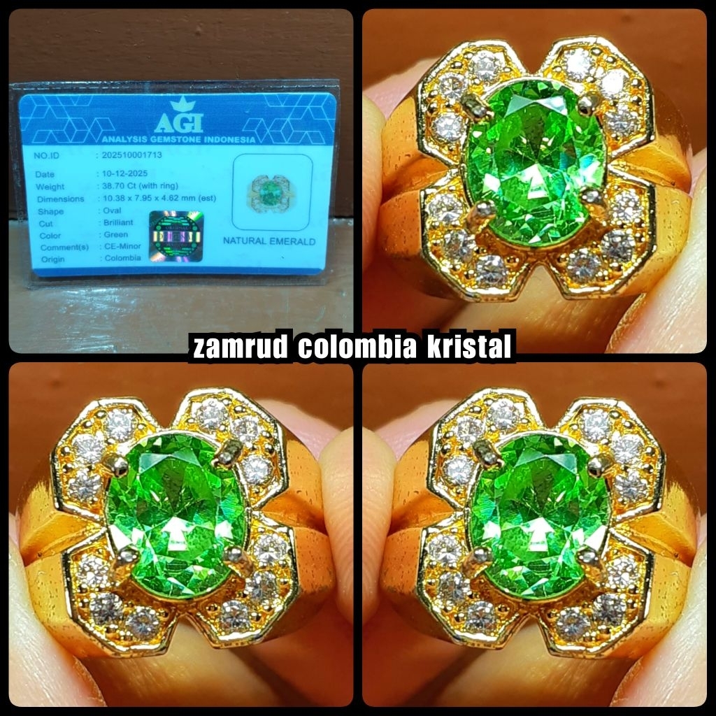 natural jamrud colombia super kristal  + MEMO LAB