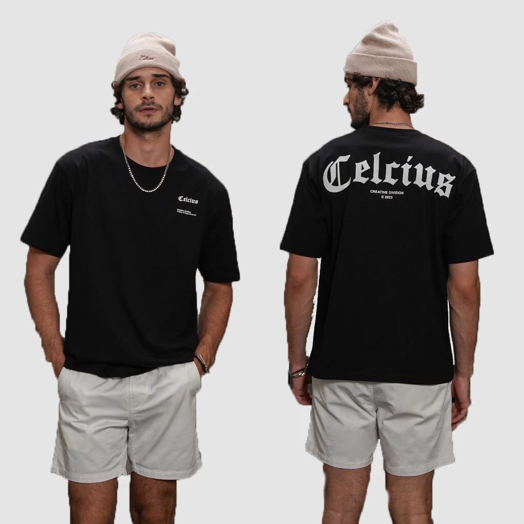Kaos Distro Celcius Hitam Big Logo