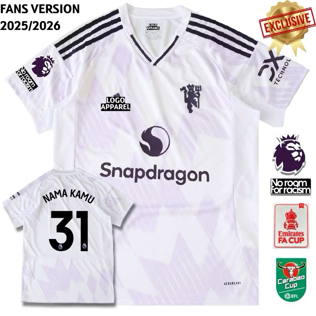 Jersey Manchester United Away 2025 2026 - Jersey Man United Grade Original