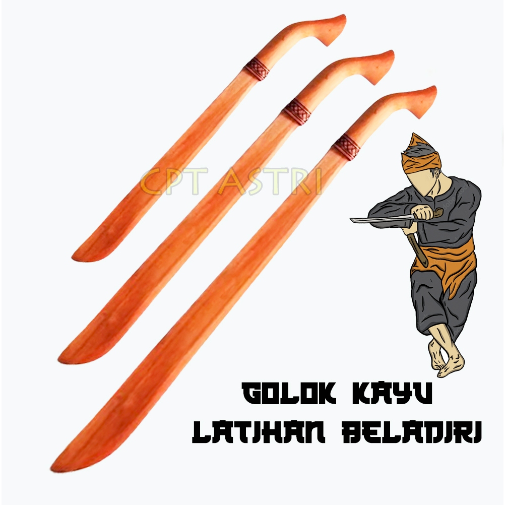 Golok Kayu IPSI Untuk Latihan Pencak Silat Seni Tunggal Bisa Untuk Anak Anak Remaja Dewasa / Golok I