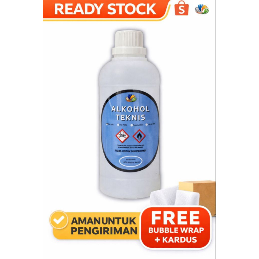Alkohol Teknis 96% 500 Ml / Solvent