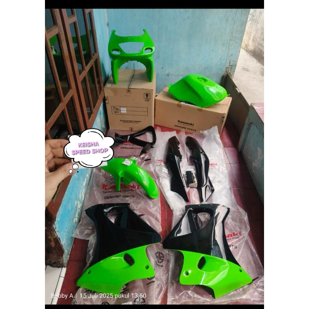 FULL COVER BODY SET TANKI TENGKI SE LIME NINJA RR 150 ORIGINAL