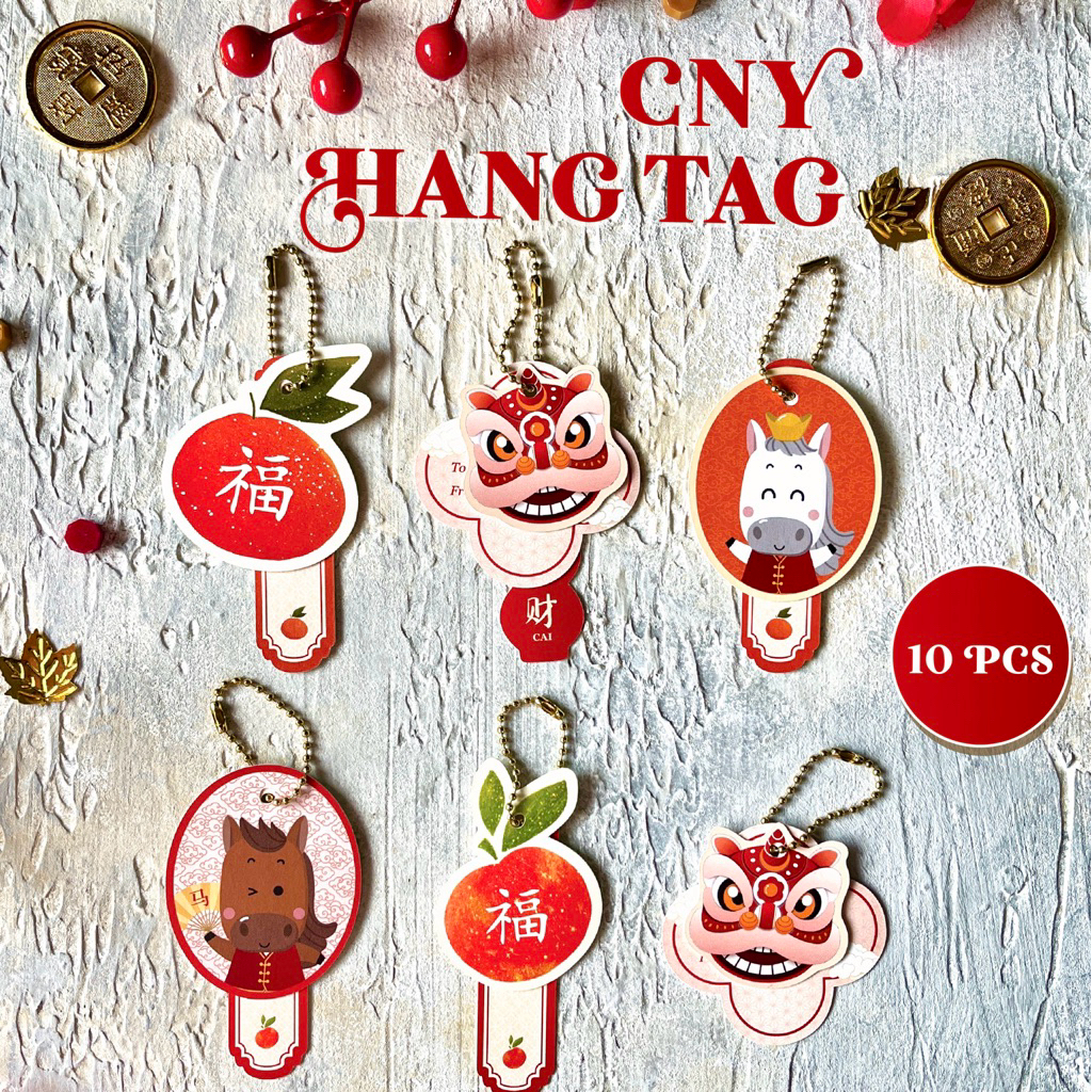 [10Pcs] 2in1 3in1 Premium Hang Tag Tebal CNY/ Imlek / Sincia Hampers Packaging Kado [ Everyday Paper