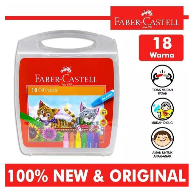 Faber castell oil pastels 18 warna / crayon faber castell 18 warna