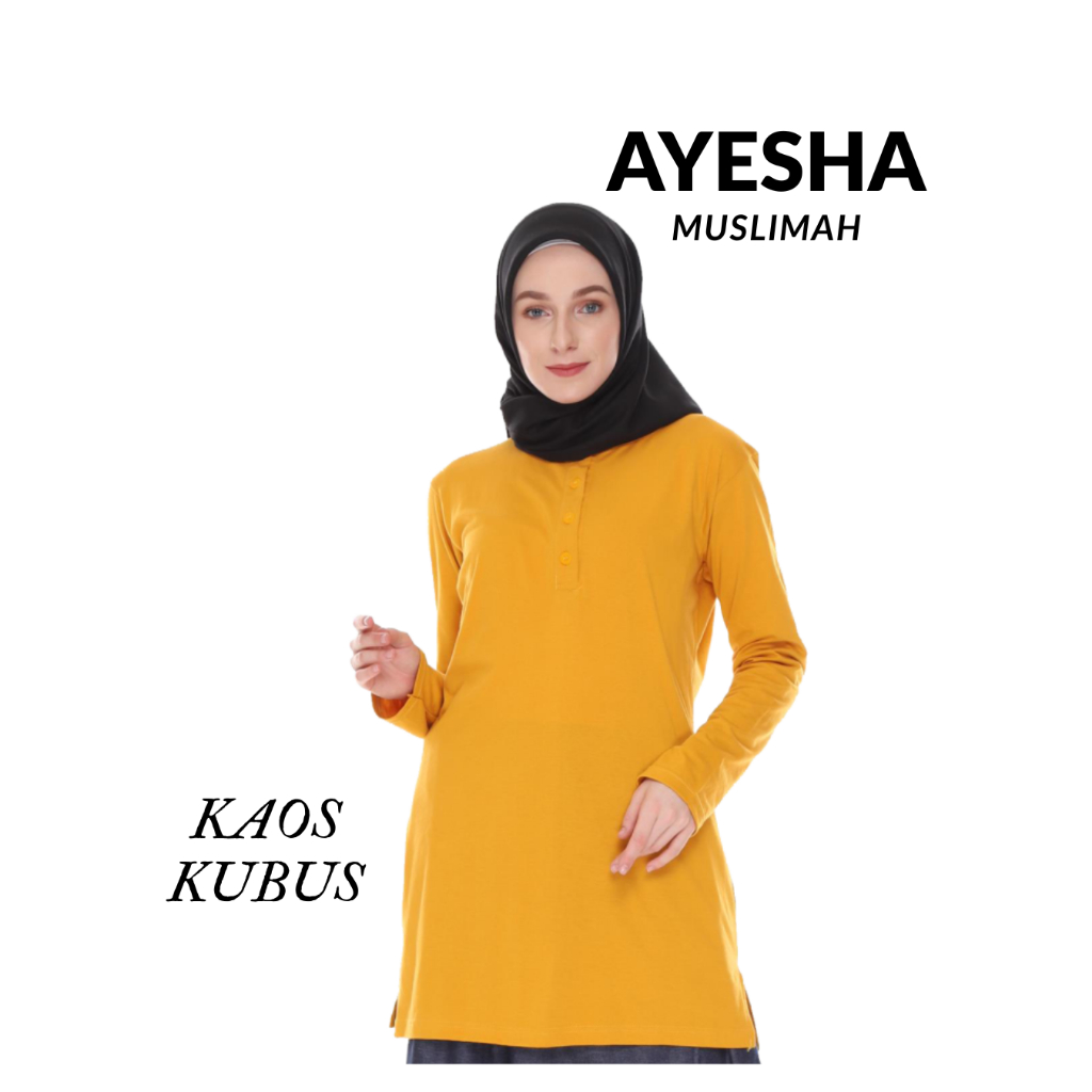 Tunik Kaos Muslimah Lengan Panjang Wanita Katun – Baju Muslimah Polos Putih | Kaos Olahraga Muslimah