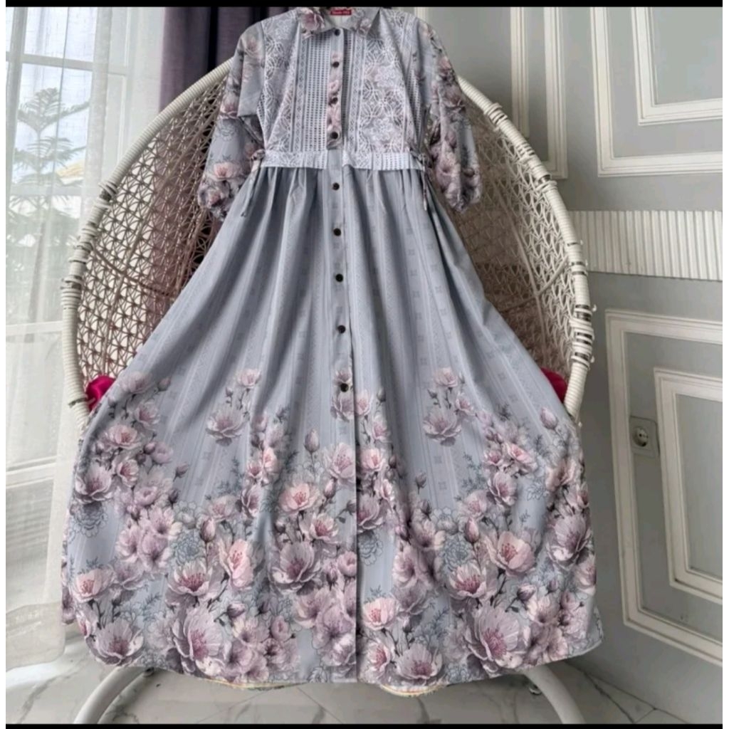 Gamis wanita brokat kombinasi