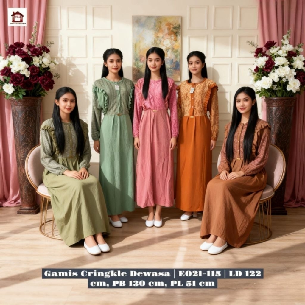 GAMIS CRINKLE SEMI BRUKAT/GAMIS CEWEK DWS