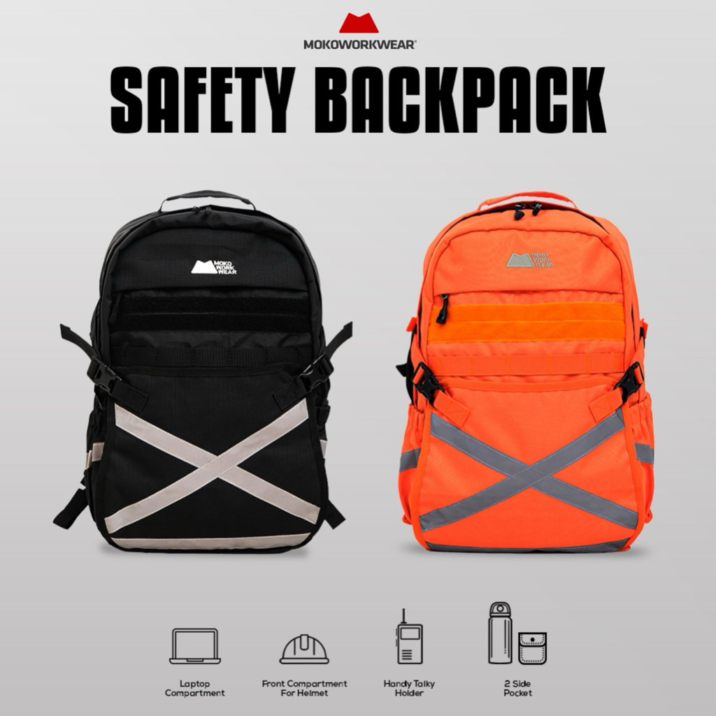 MokoWorkwear - Ransel Tambang Pria / Tas Proyek Safety / Tas Kerja K3 Proyek Pertambangan / Safety B