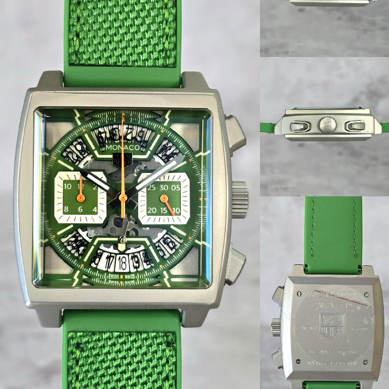 Tag H*u*r Monaco Call12 Skeleton Jam Tangan Super Quartz