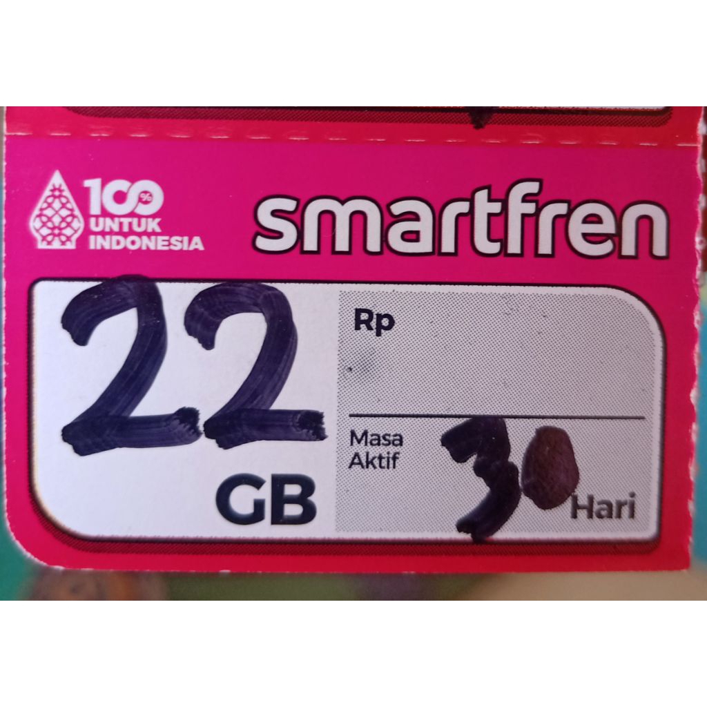 Voucer data smartfren kuota unlimited nonstop 22gb 30 hari