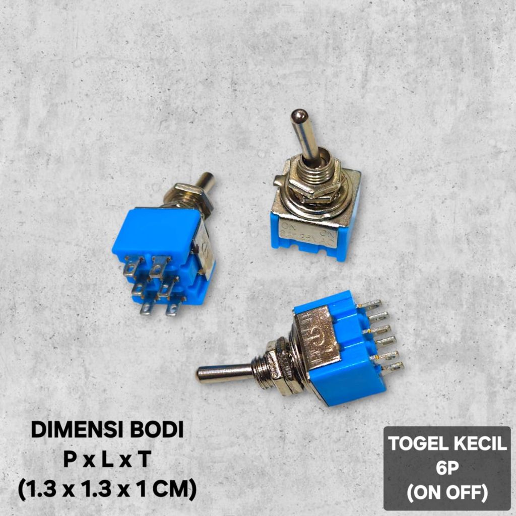 Saklar Togel Kecil 6 Pin On-Off / Toggle 6P On Off Switch Mini 6 Kaki