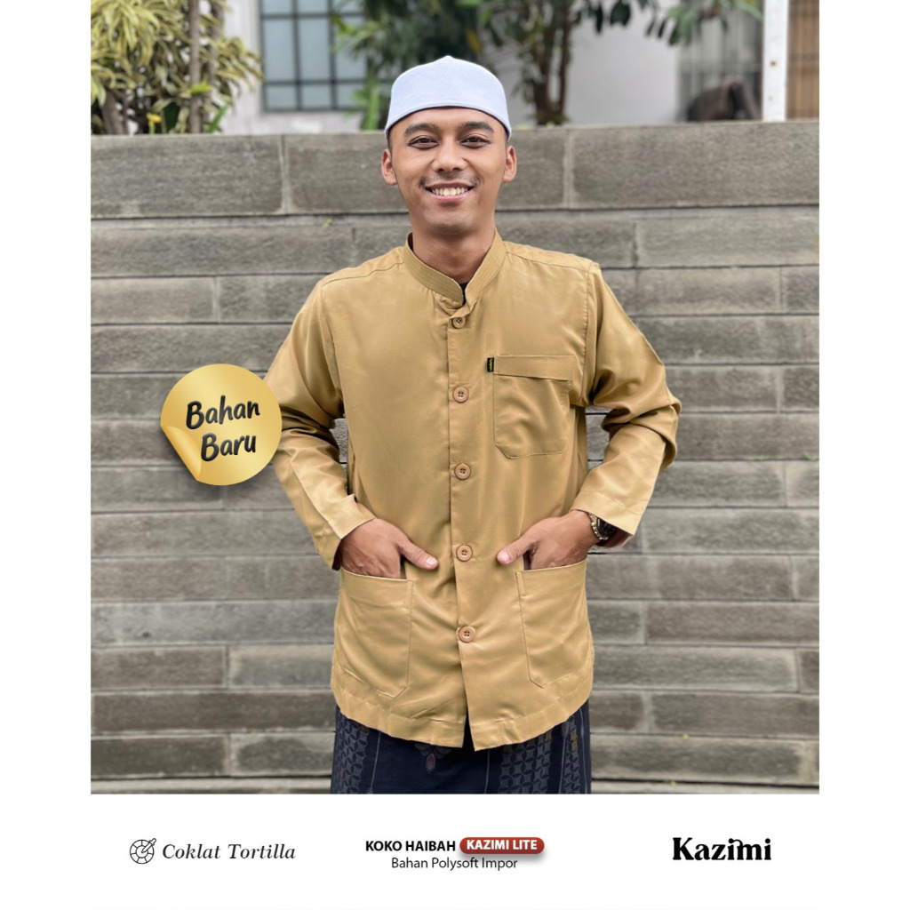 Baju Koko Haibah Kazimi Lite Coklat Tortilla