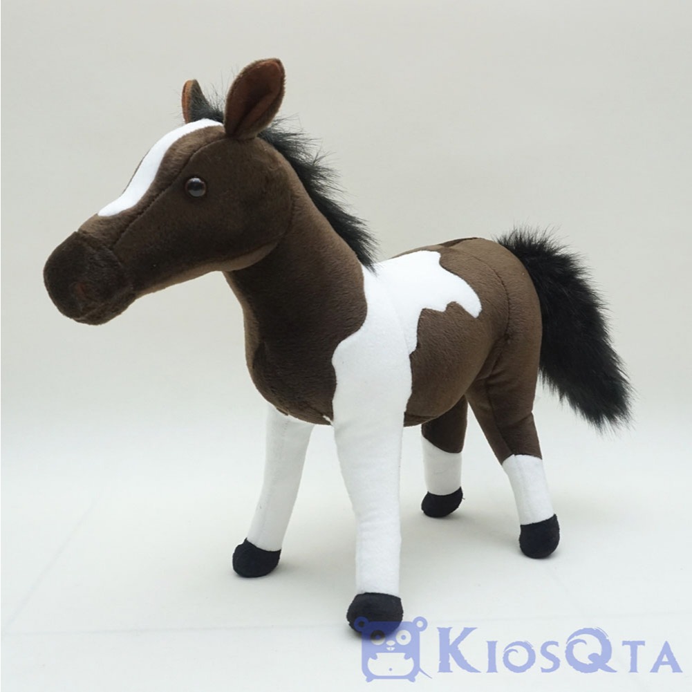 boneka kuda coklat tua putih kaki hitam cute horse large