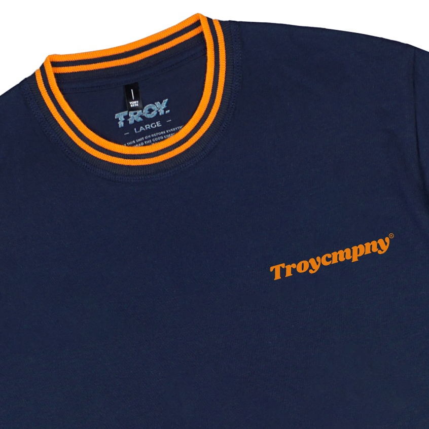 Troy Company Neck Strip Tshirt Navy C.O.R - Kaos Lengan Pendek Kaos Biru Navy KST 3036-2N2O