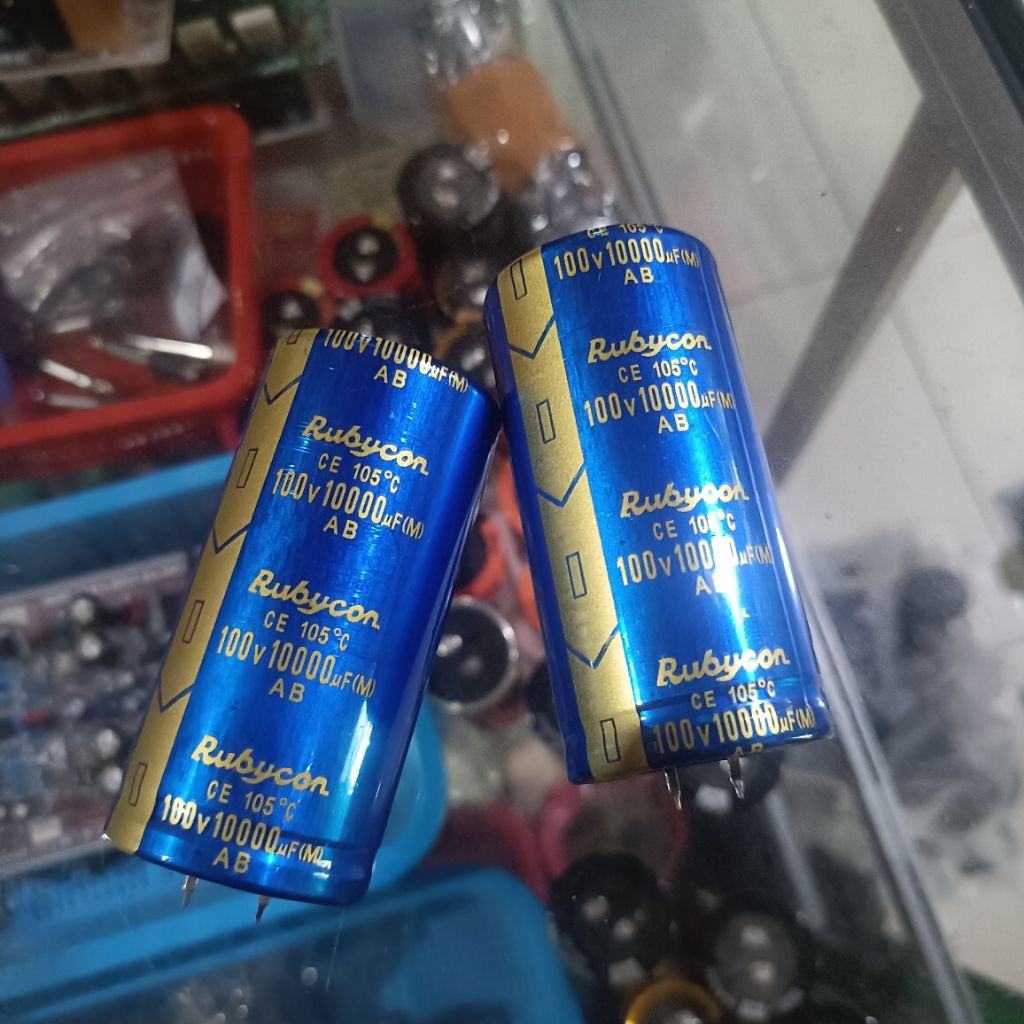 ELCO 100V 10000UF RUBYCON BLUE/ELKO RUBYCON 10000UF 100VOLT BIRU ORIGINAL Capasitor Elco rubycon bir