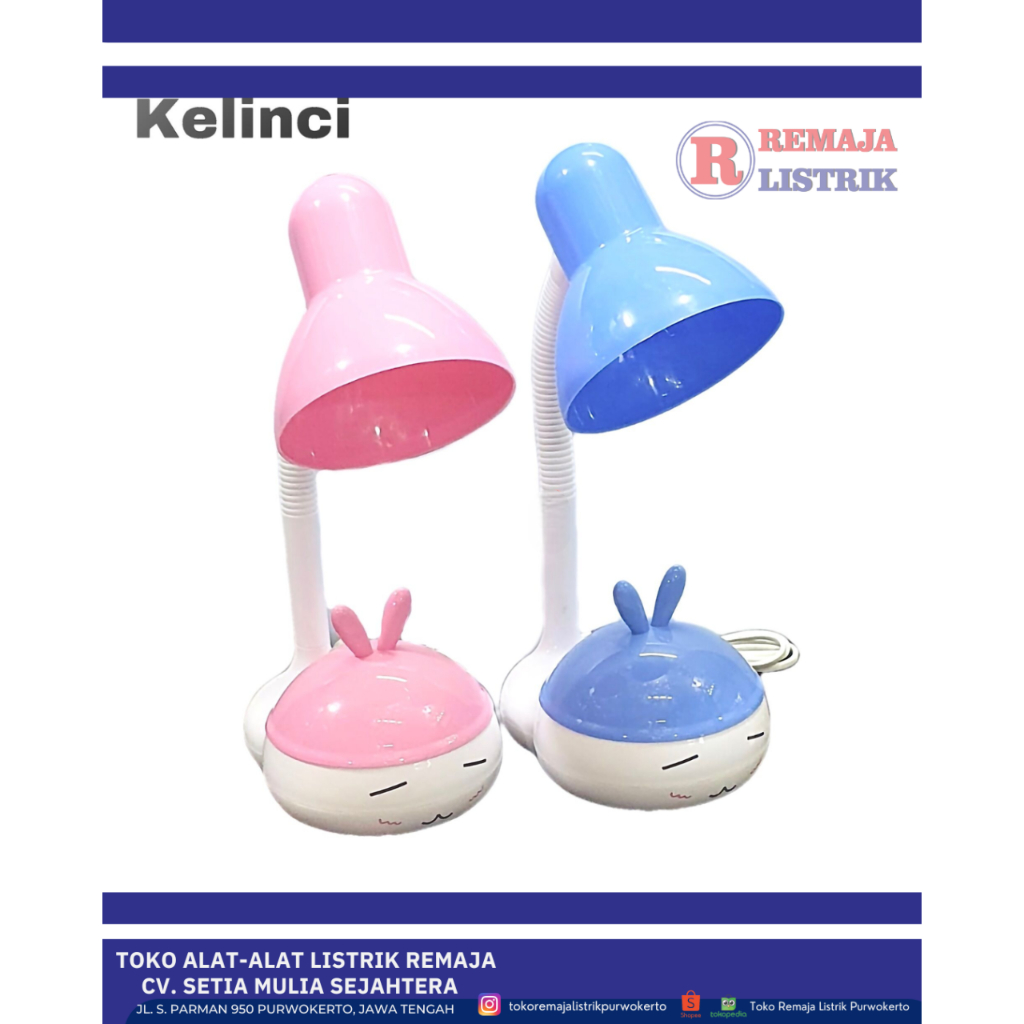 LAMPU BELAJAR KARAKTER KELINCI KOSONGAN FITING E27 REIDA COSCO SM-992