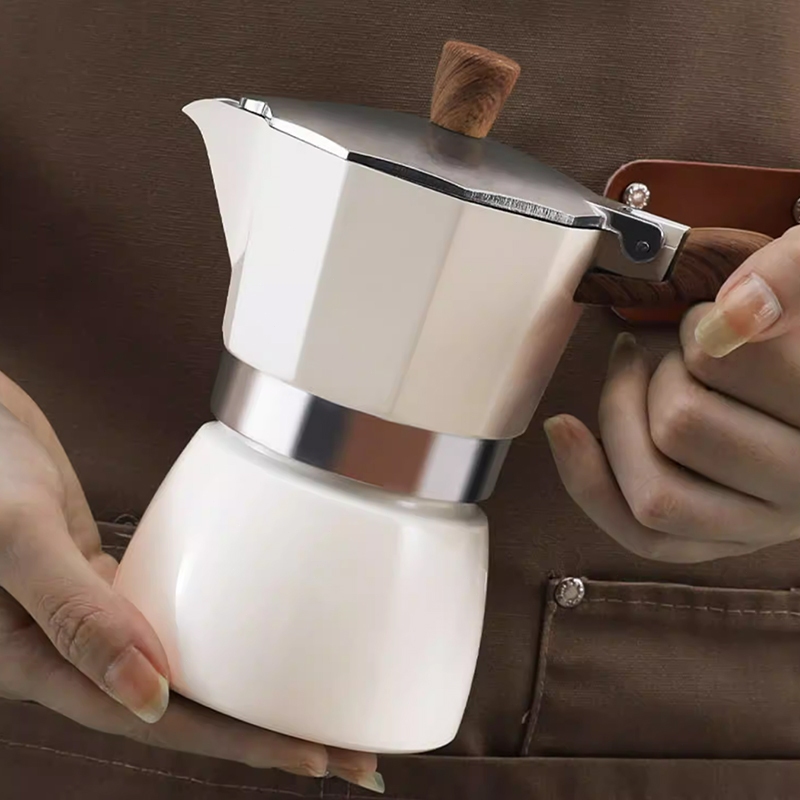 Moka Pot Espresso Pot Mokapot Kompor Listrik Set 150ml/300ml Moka Coffee Pot Teko Kopi Moka Pot Hita