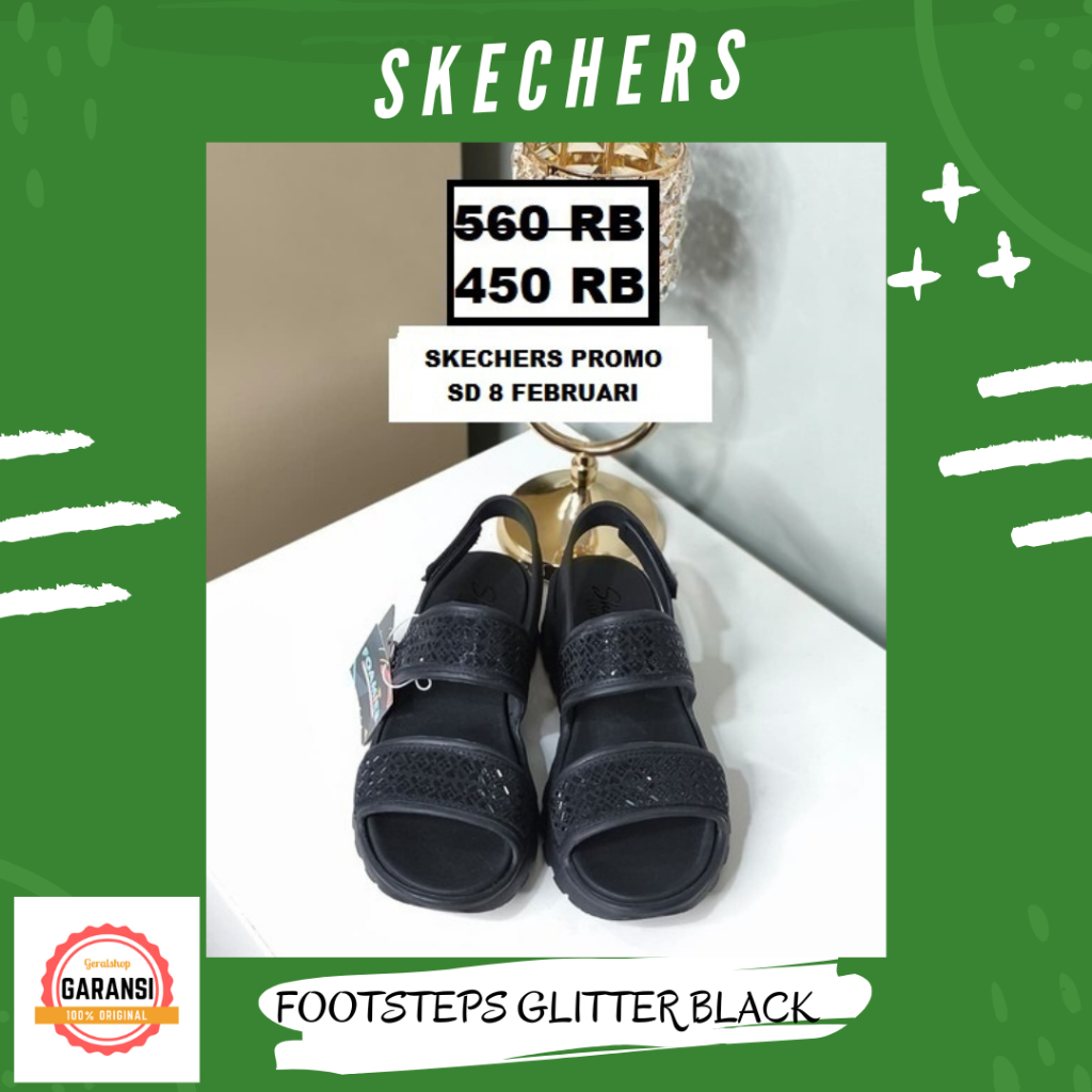 Sandal skechers wanita original sale seri FOOTSTEPS GLITTER