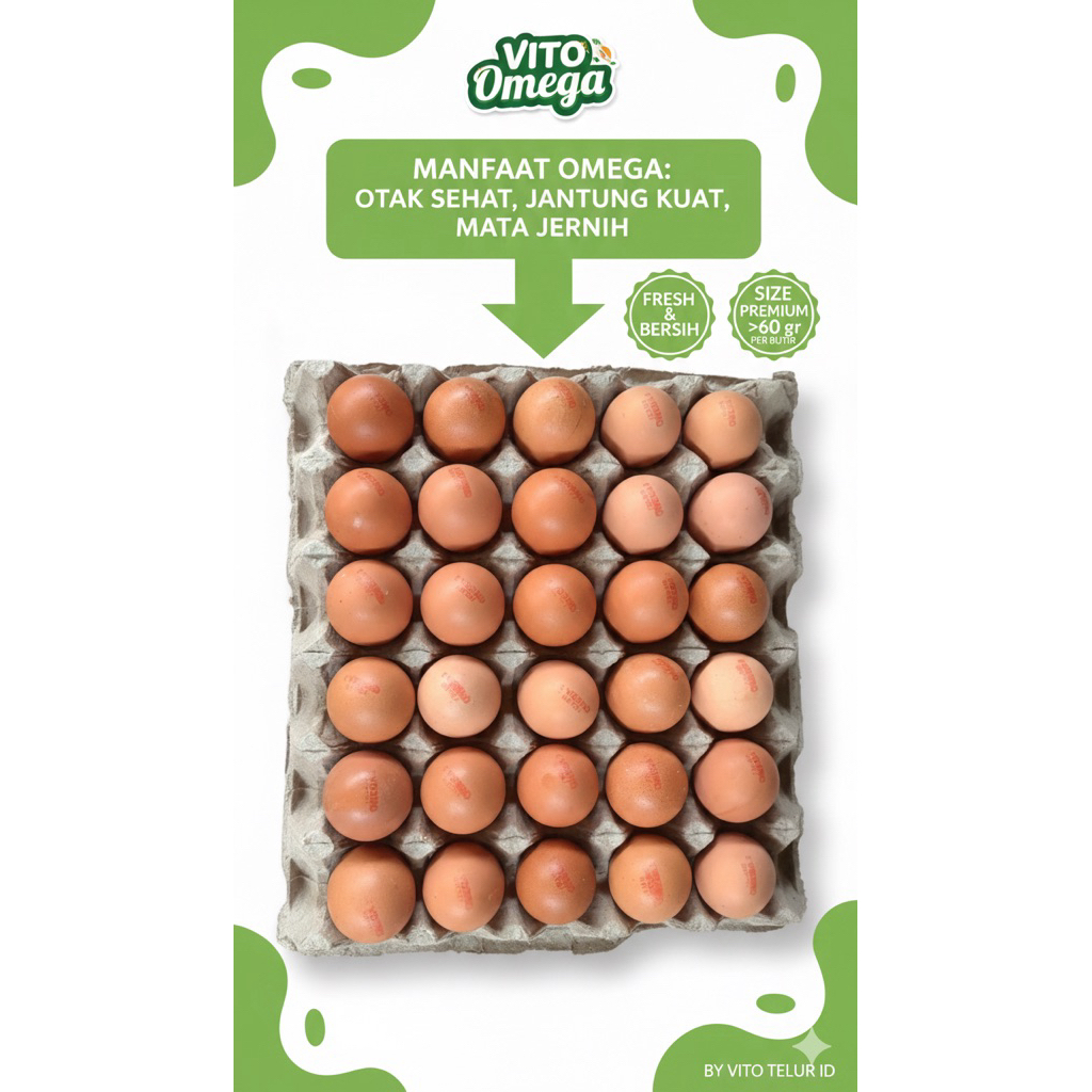 TELUR AYAM OMEGA 3 fresh 1 tray, 1/2 tray