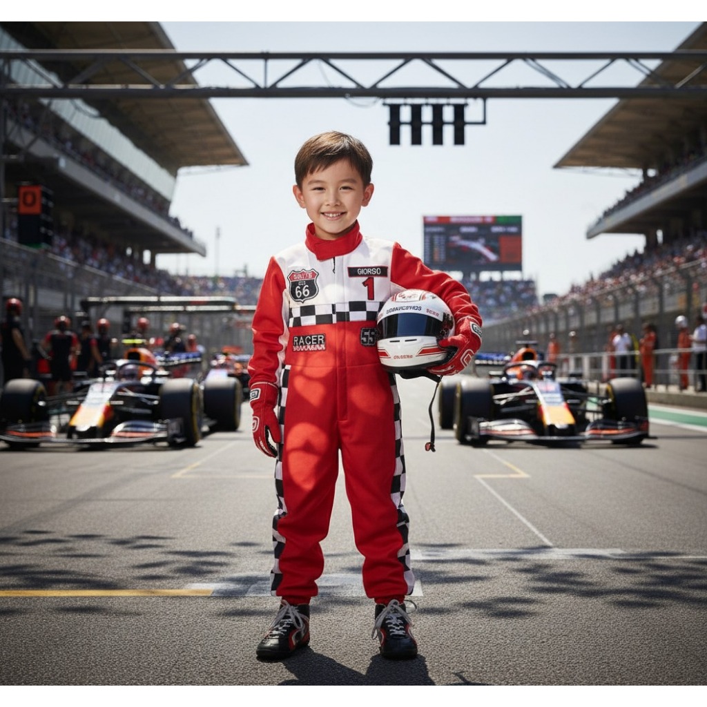 TSUROIYA_KOSTUM WEARPACK PEMBALAP F1 ANAK/KOSTUM ANAK LAKI-LAKI/KOSTUM PHOTOSHOOT ANAK