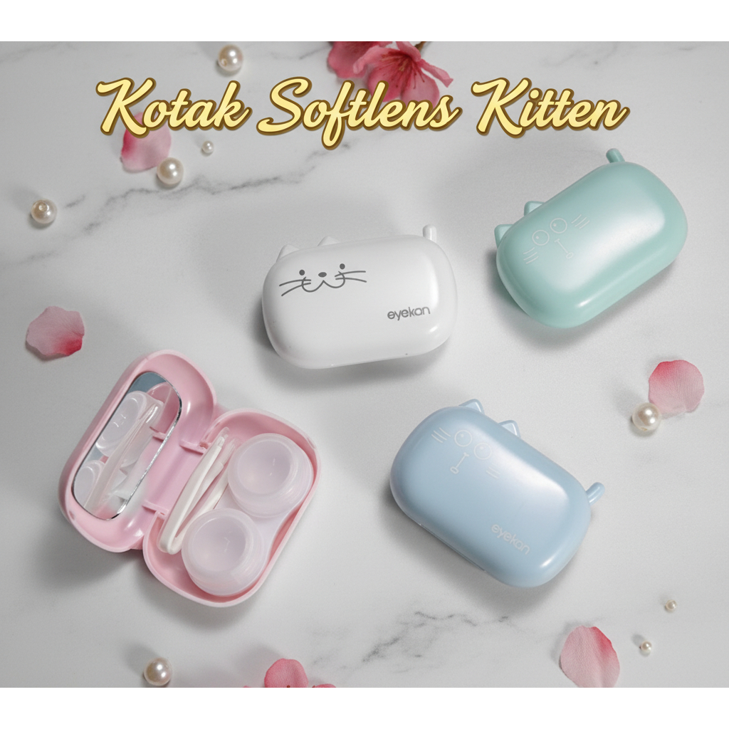 Kotak softlens Kitten Cat Kucing Travel Kit mini / Tempat Softlens / MC