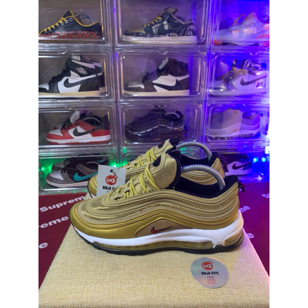 AIR MAX 97 GOLD VARSITY RED , AIR MAX 97 GOLD , SNEAKERS , SEPATU , SHOES