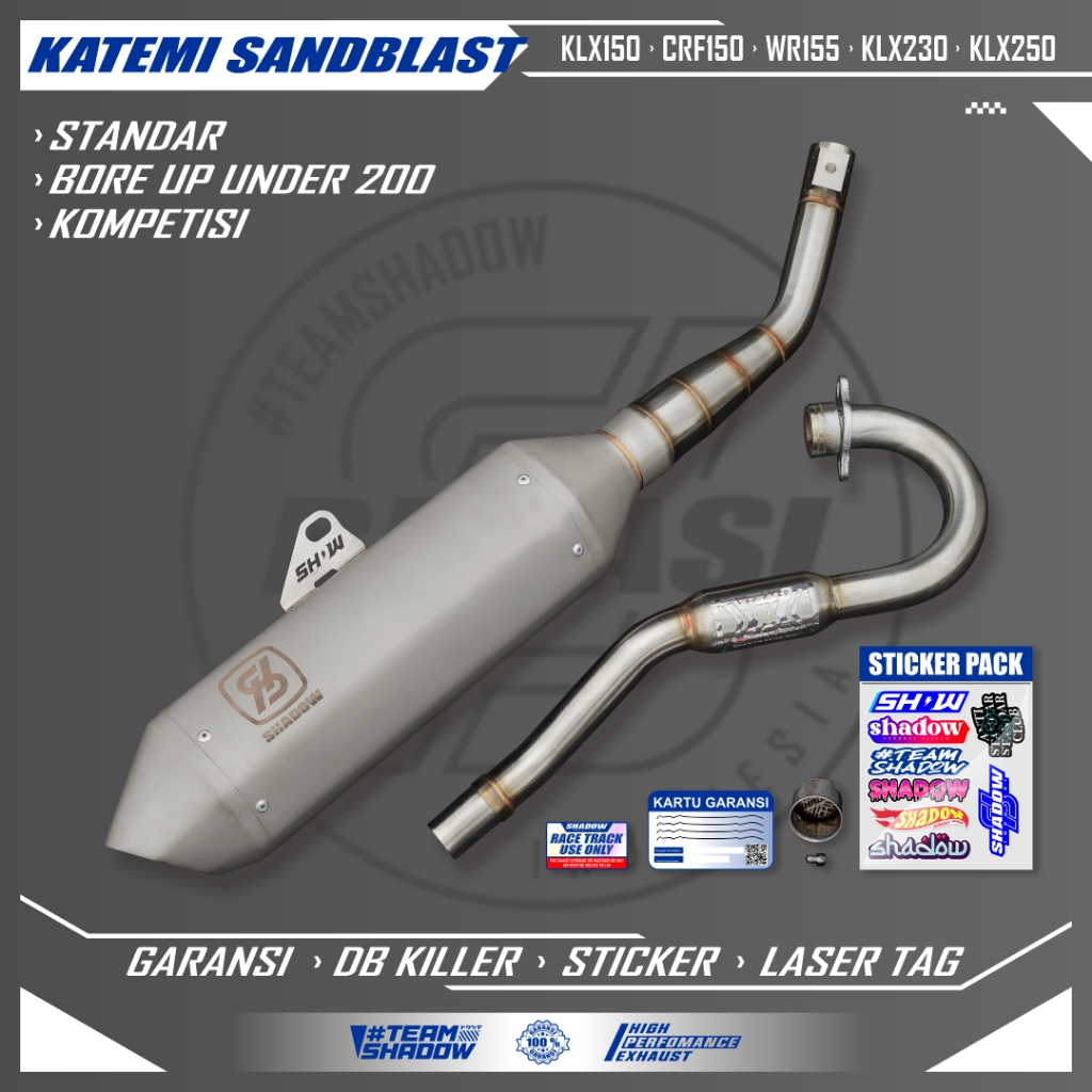Knalpot CRF150 KLX150 WR155 Katemi Series Copy muffler KTM 6days SHADOW EXHAUST SYSTEM