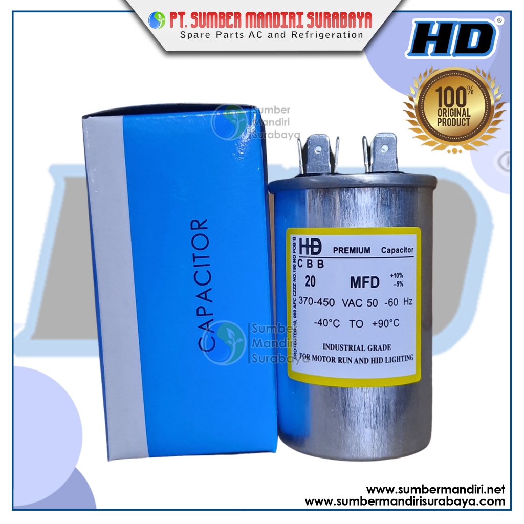 Capacitor AC 20 MF HD Premium / Kapasitor AC 20 Uf 450V