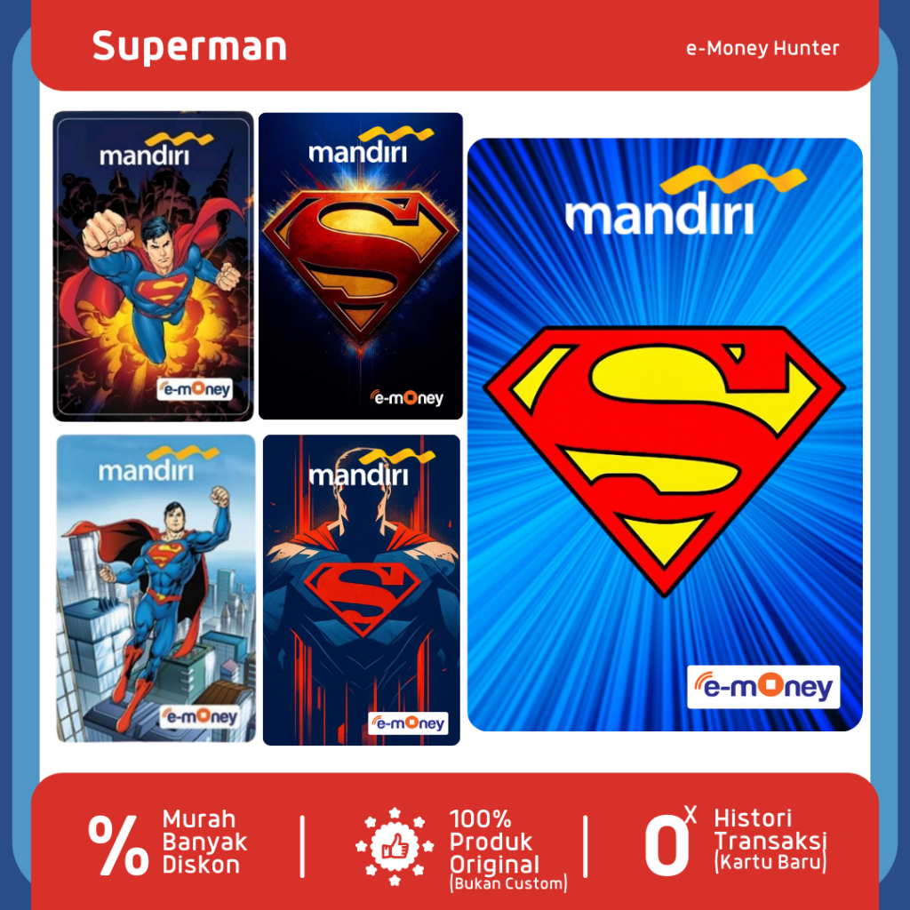 SUPERMAN e-Money eToll Original Custom eMoney Mandiri NFC