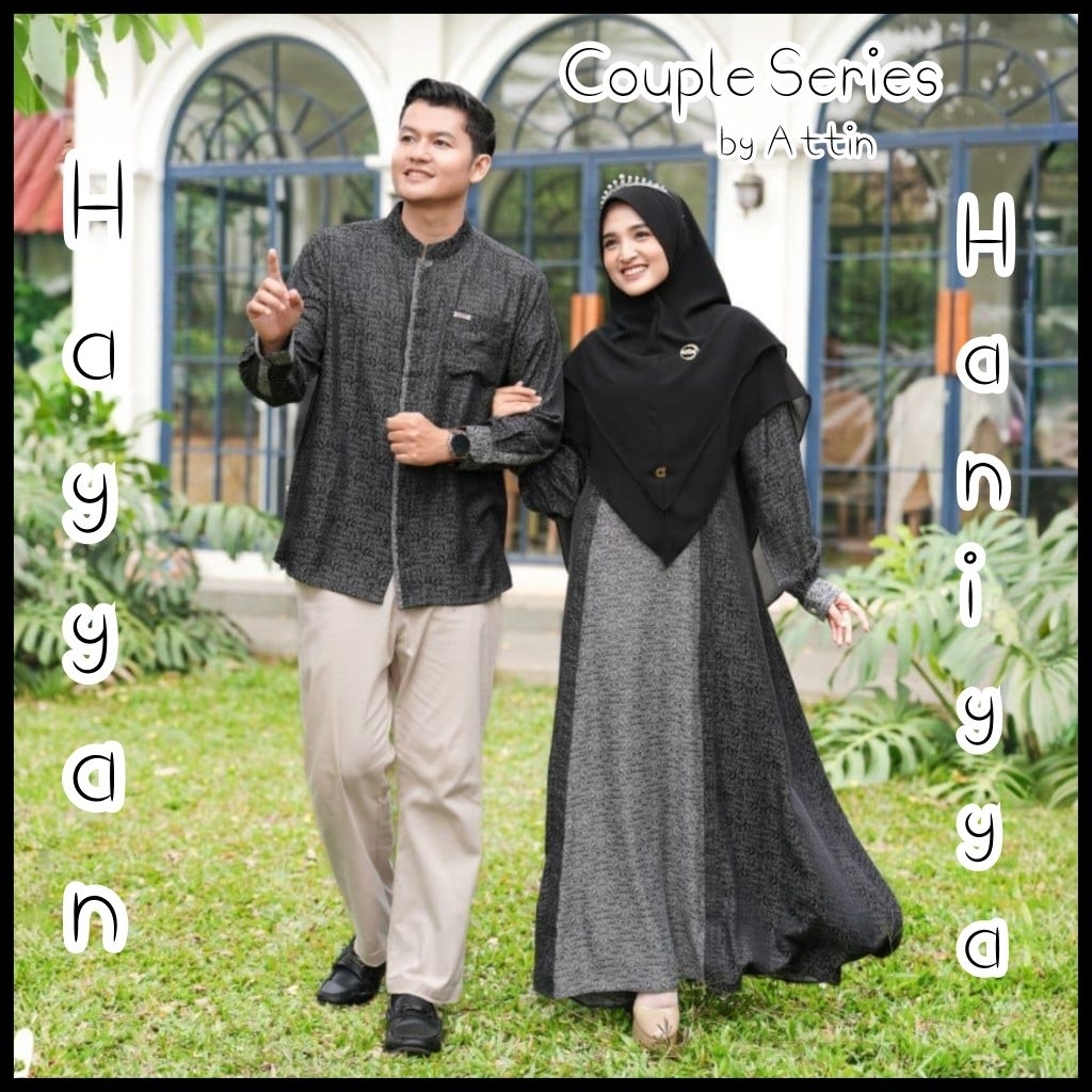 Couple Pasangan Muslim Suami Istri Gamis couple Lebaran Terbaru Hayyan Haniyya by Attin