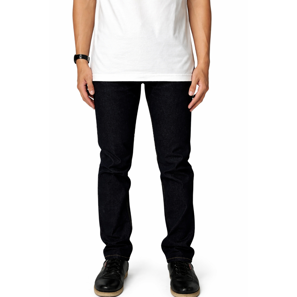 Lee Clasic - Celana Jeans Denim Pria Slim Fit Stretch Blue Black / Garment